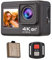 4K60FPS Ultra High Definition WiFi Action Camera Dual Sn 170° Wide Angle 30 Meters Waterproof with Remote Control 1 Li-ion Battery Mounting Accessories Kit Black