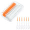 URAQT Spazzolino Interdentale, 220 Pezzi Spazzolini Interdentali con Scatola, Set di Spazzolini Interdentali Silicone per Rimuovere Placca e Residui di Cibo, per Pulizia dei Denti(Giallo)