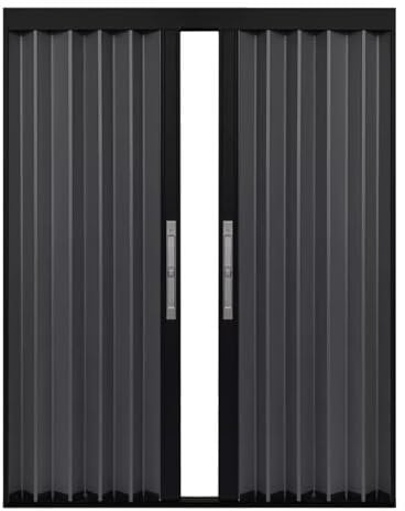 Puerta corredera plegable acordeon Interior Grande Separador De Ambientes Con Puertas De Acordeón Interior Armario De Cocina Del Dormitorio, Marco De Puerta Negro Y Panel De Aluminio Gris ( Color : Wx