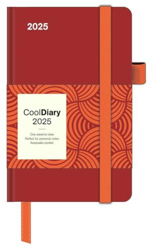 NEUMANN - Rust 2025 Cool Diary, 9x14cm, Wochenkalender mit Banderole und Lesebändchen, Tasche für Visitenkarte, Jahres- und Monatsübersicht, Mondphasen und internationales Kalendarium