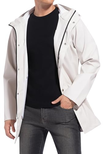 UNIQUEBELLA Giacca da uomo, impermeabile, con cappuccio, antivento, traspirante, da esterno, da uomo, leggera.
