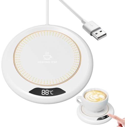 Kongou Calentador De Tazas Eléctrico USB, 20W Calienta Tazas Termostático Ajustable para Tazas De Café, Calienta Tazas con 3 Modos De Temperatura, Posavasos Térmico para Ofic Escritorio