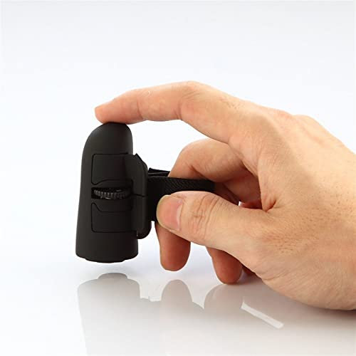 OVARIA Mini Bluetooth Wireless Finger Ring Mouse, 2.4GHz Lazy Finger Rings Ergonomic Handheld Optical Travel Mice for Computer, Laptop, Tablet (Color : Black)