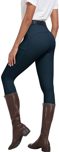 MoFiz Damen Reitsport Hosen Reithose Reitleggings Silikon Vollbesatz Sommerhose für Reitsport Blau M