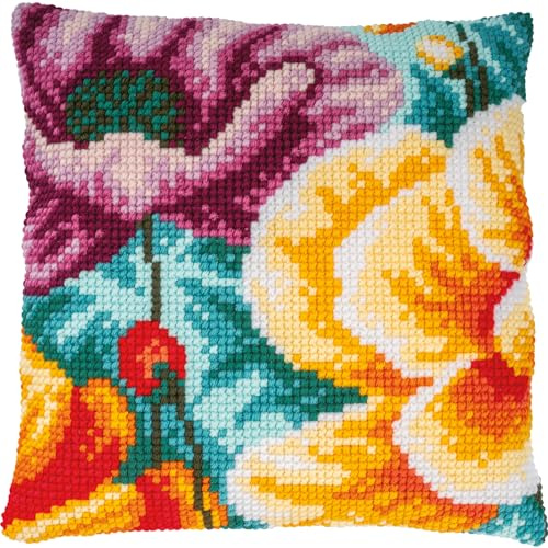 Vervaco Kit Coussin au Point de Croix Coquelicots