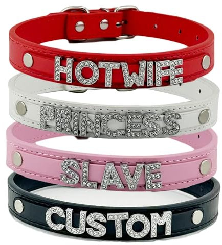 Modische Individuelle Halsband-Halskette – Personalisierte Namens-Pu-Leder-Kragen-Halskette Für Damen Und Herren, Punk-Gothic-Individuelle Luxus-Strass-Initialen-Buchstaben-Halskette Als Geschenk,