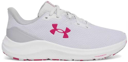 Under Armour Women's Ua W Charged Pursuit 4 Running Shoe, Distant Gray Mod Gray Shaded Fuchsia, 41 EU