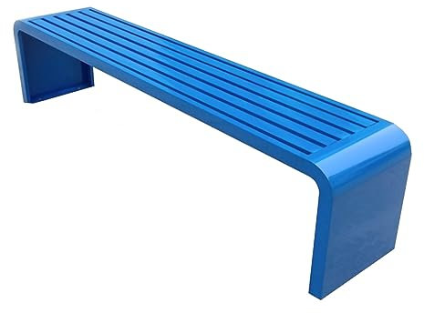 GLETSF Gartenbank aus Metall für den Außenbereich, Sitzmöbel, Couch ohne Rückenlehne, Bank ohne Rückenlehne für den Park, Terrassenbankstuhl, ideal für Rasen und Innenbereich (blau, 100 cm)