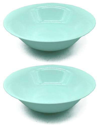 Tradineur - Pack de 2 Ensaladeras Redondas Modelo Elba - Fabricado en Vidrio Opal - ligeras y resistentes - ideales para el uso diario y ocasiones especiales - Ø 23 x 6,3 cm