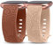 TOYOUTHS 2 Stück Boho Floral Gravierte Armband kompatibel mit Fitbit Versa 2/Fitbit Versa/Versa Lite Armband Frauen Männer Weich Silikon Sport Loop Ersatzarmbänder für Versa 2, Braun/Milchtee