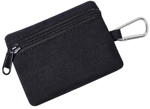 Mini Molle Pouch Bag, Mini-Wallet-Schlüsselkartenetui, Schwarz Langlebiges Outdoor Molle Tasche klein Tragbar mit Karabiner für Camping Wandern Radfahren