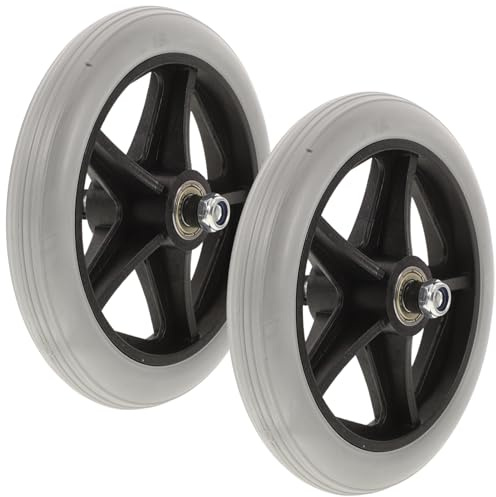 Wheelchair Front Caster Wheels Replacement 2pcs Rubber Steel Set
