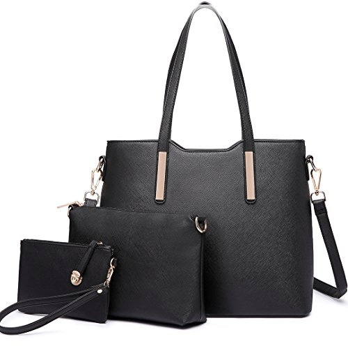Miss Lulu Handtasche Damen Schultertasche Handtaschen Tragetasche Damen 2、3、4-teiliges Set für Büro Schule Einkauf Reise Geschenk
