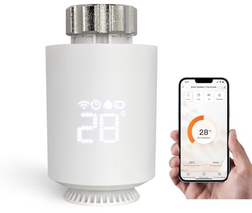 Jadeshay Valvole Termostatiche WIFI, Valvole Termostatiche per Termosifoni per Riscaldamento Intelligente Casa con Telecomando Tuya Smart or Smart Life