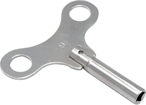 TAURISH Vernickelter massiver Messingschlüssel zum Aufziehen von Uhren, mechanischer Uhrenkurbel-Schlüssel, Werkzeug für Hermle, Hamilton, Ridgeway, Howard Miller, Seth Thomas (Schlüssel Nr. 12–05,25