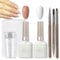 7PCS French Manicure Kit, Pink Nude Jelly Nail Polish with French Tip Stamp Set, Easy DIY French Manicure, Long-Lasting UV Gel Polish, Nail Brushes Nail Art Design Salon-Quality Finish for Home (Nude)