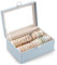 Lolalet Bracelet Organizer Box, Jewelry Display Holder with Rolls for Bangles Watches, Clear Lid Jewelry Storage Case for Women -Blue