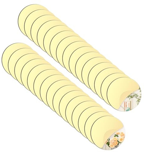 ASSRECT 30 specchi acrilici autoadesivi rotondi da 5 cm, piccoli specchi adesivi da incollare, pellicola decorativa a specchio da parete per bagno, soggiorno, camera da letto, armadio (oro)