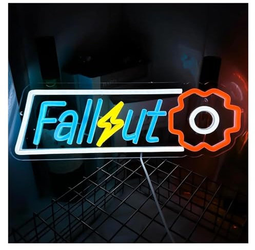 SHOUXI Insegna al Neon LED Insegna Al Neon Di Fallout Luce LED Alimentata Tramite USB Per La Decorazione Della Parete Della Sala Giochi Della Birra Del Soggiorno Della Caverna Dell'uomo