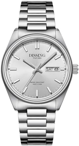 Dissing Handuhr – Armbanduhr Edelstahl – Schlichte Uhr Herren mit Datum – Uhren für Alltag & Büro – Armbanduhren für Herren