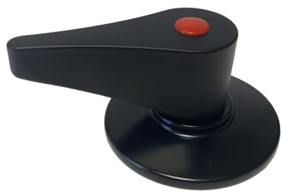 FLUVIA Embellecedor Negro para Llave de Paso Agua, Mando Redondo y Plafón Palanca en Zamak Pulido, Para Grifo Ducha Empotrado, Piscina o Baño – 70mm x 90mm – Pack 1