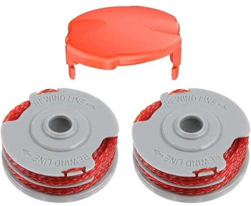Paicreate 2 PCS Strimmer Spool for Flymo, Trimmer Spool Replacement Trimmer Spool with a Spool Cover, Strimmer Spool Grass, Lawn Mower Line Flymo Replacement for for Flymo FLY021 Grass Trimmer