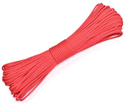 mophrati Kletterseil 4 mm Durchmesser Outdoor Für 550 lbs Notfall Nylon Fallschirmschnur Tragbare Reise Bergsteigen Paracord Lanyard, Rot