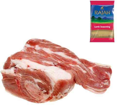Lamb Shoulder 500gr with Rajah Lamb Seasoning – Perfect for Roasts, Stews & BBQ – Fresh Halal Meat Pack