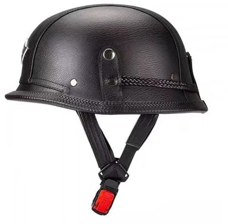Casco Mezzo Retro Moto Approvato DOTECE Vintage Elmetto Caschi Jet E Demi-Jet Caschi Cromwell Aperto Casco Scooter Caschi Cruiser Per Adulti Uomini Donne Casco Scodella I,XXL:63-64CM
