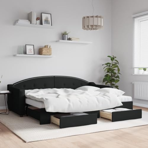 QZZCED Divano letto 2 in 1 con letto estraibile e cassetti, divano convertibile in doppio con ampio stoccaggio e materasso in schiuma confortevole, per soggiorno