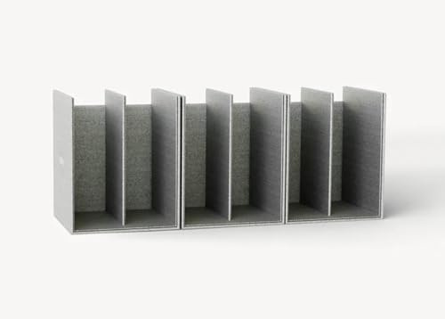 Zoha Frischhaltedosen-Organizer 3-teiliges Set - 6 Fächer, stapelbare Schrankordnung, kratzschonende Glasbehälter-Trennung, Maße 61,5×15×16,5 cm - Für Küche Schublade oder Regal Einsatz