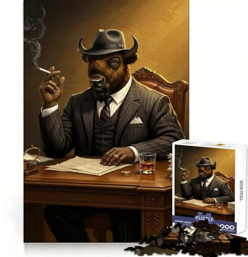Buffalo Crime Lord 1000-Teile-Puzzle für Erwachsene fördert das Gedächtnis Freizeitvergnügen Hochwertige Verarbeitung Herzliches Geschenk (38x26cm)