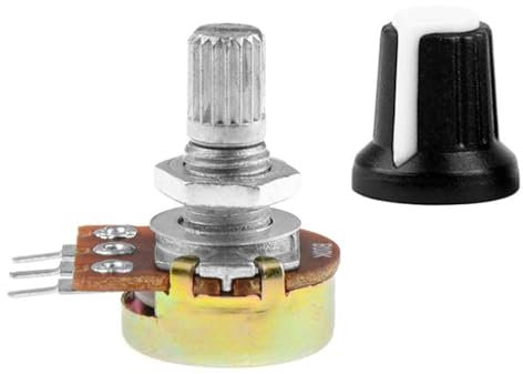 OcioDual Potentiometer Dreh Poti B10K 10K Ohm Linear+ Weiss Cap für Raspberry Robot