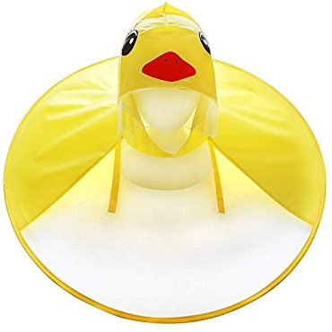 Hurinan Kinder Ente Regenmantel UFO Regenmantel Kinder Regenschirm Cartoon Umhang für Kinder (Ente Regenmantel, L)