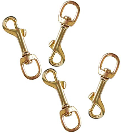Sharplace 4er Set Messing Karabinerhaken Karabiner Haken mit Drehgelenk für Hundeleinen/Paracordaa/Schlüsselanhänger