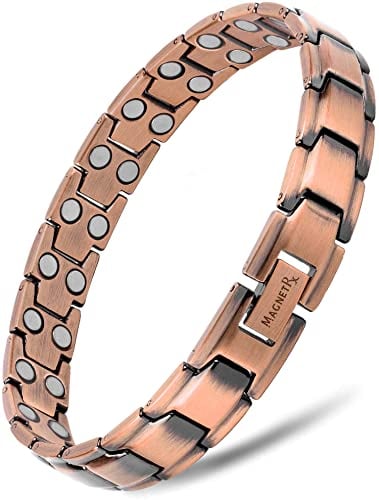 MagnetRX® Magnetarmband Herren aus purem Kupfer – Starkes magnetisches Kupferarmband Herren für Magnettherapie – Ideal bei Arthritis & Karpaltunnelsyndrom – Inkl. Längenwerkzeug (Leo Style)