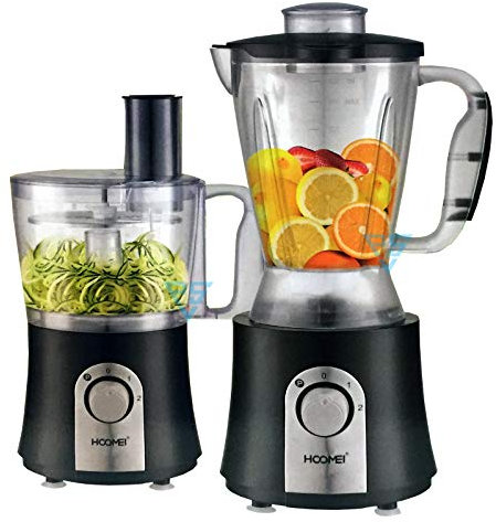 Hoomei Robot de cuisine multifonction HM-6160 Mixeur électrique 600 W 2 vitesses