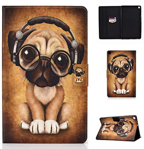 Funda para Samsung Galaxy Tab A 10.1 2019 SM-T510/T515 Tablet, Bspring Súper Delgada y Ligera Carcasa Protectora con Función de Soporte PU Cover Trasera Billetera Caso Plegable Case，Shar Pei
