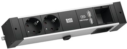 BACHMANN Desk Rail | 2X Schutzkontakt | 1x USB Charger | 1x ABD