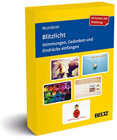 Blitzlicht. Stimmungen, Gedanken und Eindrücke einfangen: 80 Karten für das Gruppen- und Einzelsetting in Psychotherapie, Beratung und Coaching. 80 ... 9,8 x 14,3 cm (Beltz Therapiekarten)