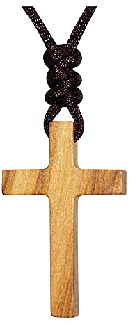 Xianli Wang Collier Pendentif Croix en Bois D'olivier Naturel Pour Hommes Femmes Collier Cadeau en Bois