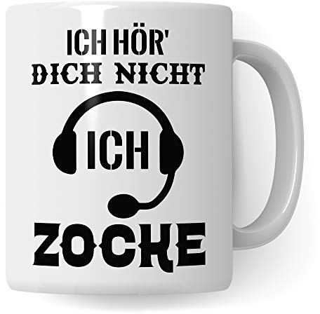 Pagma Druck Gamer Tasse, Zocker Geschenke Spruch: Ich hör Dich Nicht Ich zocke, Kaffeetasse Gaming Zocken Computerspiele Konsole, Controller PC Computerspielen Becher, Computer Gaming Tasse lustig