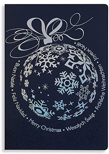 Art Nuvo – EXKLUSIVE WEIHNACHTSKARTEN – SATZ VON 10 GLEICHEN KARTEN, 120x170mm, VERGOLDETE UND GEPRÄGTE WEIHNACHTSMOTIVE – HERGESTELLT AUS SCHMUCKPAPIER MIT EINLAGEN UND UMSCHLÄGEN, Mittel