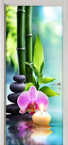 Fantxzcy 3D Türtapete Selbstklebend Türposter Pflanze Bambus Yoga 77X200Cm Abnehmbare Tür Diy Fototapete Türfolie Poster Tapete Haustür Hintergrund Dekorativer Türwandaufkleber