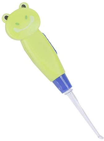 Fdit Kids Cartoon Luminous Ear Wax Cleaner Flashlight Ear Pick Plastic Earwax Cleaner with LED lights for Kids (GREEN FROG)