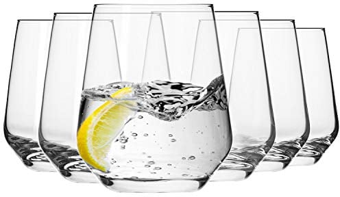 Krosno Water Drinking Glasses, Set of 6, 13.5 oz, Splendour Collection, Elegant Tumbler Collection, Ideal for Everyday Use and Entertaining, Lead-Free Crystalline, Dishwasher Safe, Made in Europe