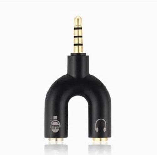 F79S Audio Splitter Cable Y Adapter Micro Headset 3.5 mm Male to 2x Female