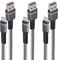 AAOTOKK 3FT Plat en Nylon Tressé USB A vers Micro USB Câble de Synchronisation de Données Haute Vitesse et Charge Rapide Compatible avec Samsung,Huawei,Smartphones Android,Tablettes(Gris/3Pack)