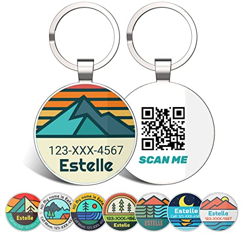 DISONTAG Personalisierter Hundemarke, Haustier ID Tag, Pet ID Tags, Katzen-Pferde-ID-Tag,QR Direkt zum Profil Speichern und Info anzeigen