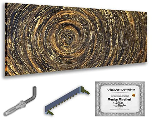 Monica Mirafiori I 100% HANDGEMALT I Gemälde Kreis I 160x60cm | Gemälde Handgemalt | Acrylgemälde | Sehr Großes Acrylbild I Moderne Kunst I Kunstbilder